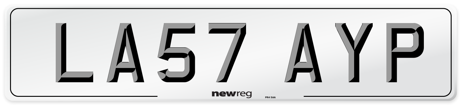 LA57 AYP Number Plate from New Reg